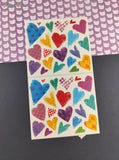 Vintage Frances Meyer, Inc. 2110 Series Colorful Hearts Sticker Sheet, Unused