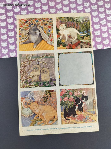 Vintage 1984 Current Cats Jumbo Sticker Pack Sticker Sheet