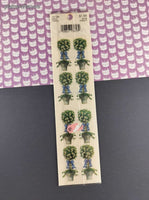 Vintage Frances Meyer Floral Topiary Stickers, 2 Sheets New & Sealed