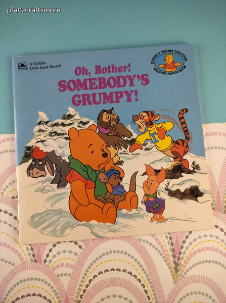 Vintage 1993 Oh, Bother! Somebody's Grumpy! Winnie the Pooh Golden Books Softcover, Like New