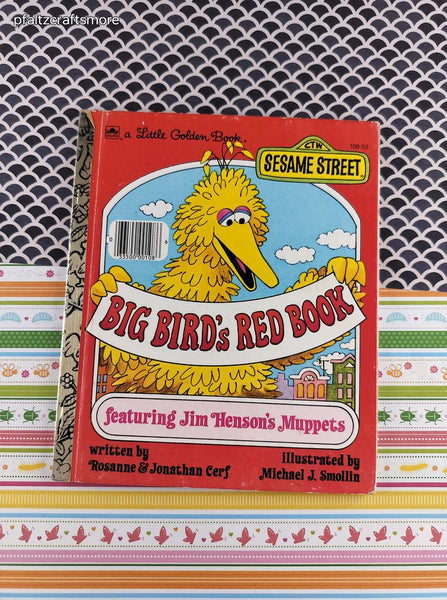 Vintage 1977 Little Golden Book: Sesame Street Big Bird's Red Book Hardcover