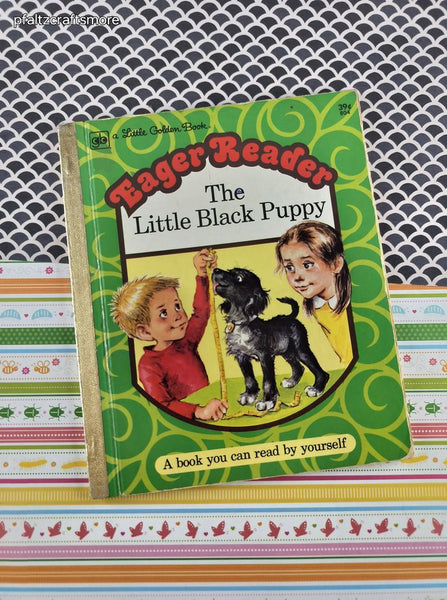 Vintage 1974 Little Golden Book Eager Reader: The Little Black Puppy Hardcover
