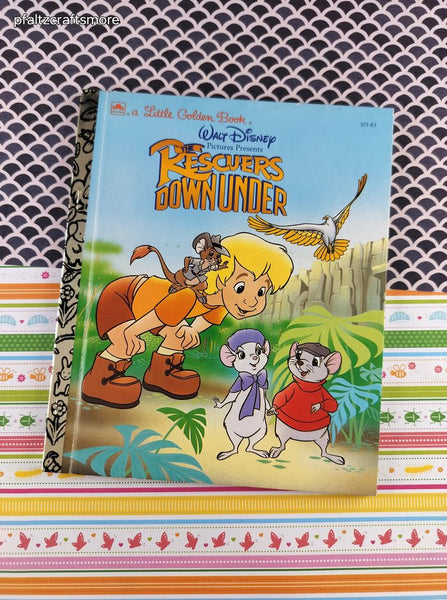 Vintage 1993 Little Golden Book: Walt Disney's The Rescuers Down Under Hardcover, Like New