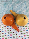 Vintage Tupperware 227-3 + 227-6 Orange/Yellow Funnels, Clean Set/2
