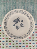 Corning Corelle Blue Hearts Bread & Butter Plates Set/5, 6.75"