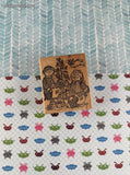 Vintage Christmas Wintry Snowkids Snowmen w/Tree Wooden Block/Rubber Stamp
