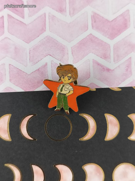 Vintage Sailor Moon Yoake Mae Orange Star Enamel Pin/Brooch, Bandai Japan TKTAT