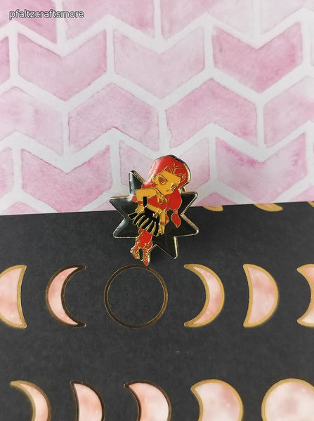 Vintage Sailor Moon Eudial Black Starburst Enamel Pin/Brooch, Bandai Japan TKTAT
