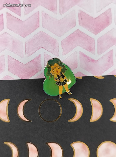 Vintage Sailor Moon Neptune Blue Heart Enamel Pin/Brooch, Bandai Japan TKTAT