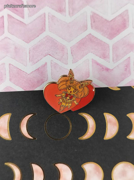Vintage Sailor Moon Chibiusa Pink Hearts Enamel Pin/Brooch, Bandai Japan TKTAT