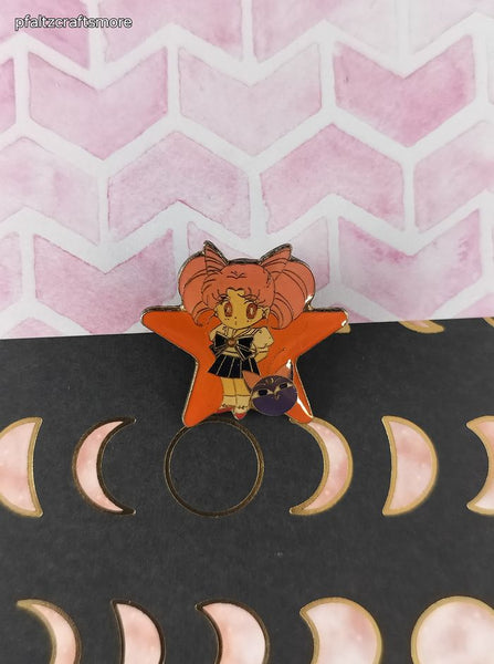 Vintage Sailor Moon Chibiusa Orange Star Enamel Pin/Brooch, Bandai Japan TKTAT