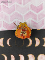 Vintage Sailor Moon Usagi Pink Hearts Enamel Pin/Brooch, Bandai Japan TKTAT
