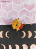 Vintage Sailor Moon Venus Red Hearts Enamel Pin/Brooch, Bandai Japan TKTAT