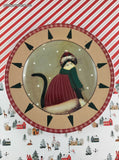 Vintage Oneida Christmas Holiday Cats Lunch/Salad Plate, Nice & Clean 8.25"