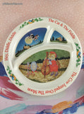Vintage Selandia Zak Designs Nursery Rhyme The Cat and the Fiddle Melamine Divided Plate & Bowl Set