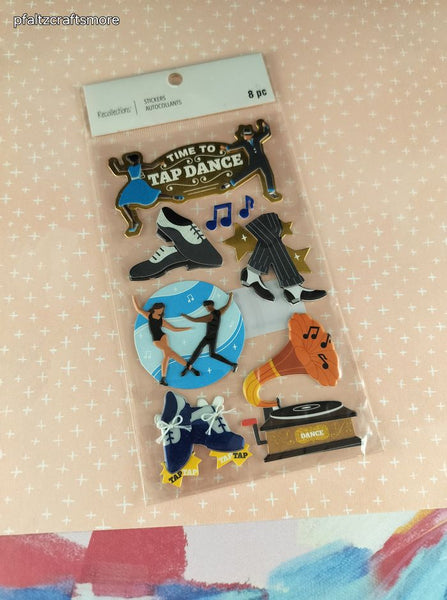 Recollections Sealed 3-D Sticker Sheet Unused, Time to Tap Dance SHINY