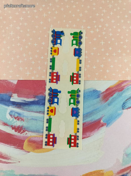 Vintage 1993 Mrs. Grossman's Christmas Colorful Trains Full Sticker Sheet, Unused