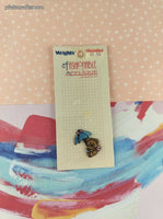 Wrights Fashionable Applique Cute Teddy Bear w/Umbrella 3-Dimensional Applique Patch, New/Sealed