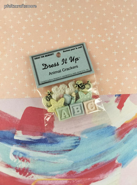 Dress It Up Notions Decorative Buttons "Animal Crackers" NEW & SEALED