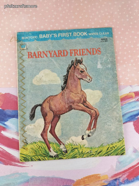 Vintage 1979 Whitman Nontoxic Baby's First Book Barnyard Friends Softcover