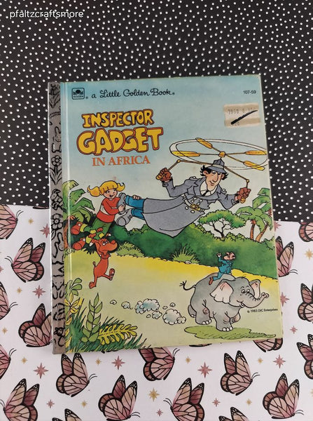 Vintage 1984 Little Golden Book: Inspector Gadget in Africa Hardcover