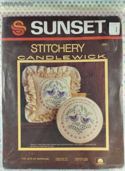 Vintage 1984 Sunset Stitchery Candlewick "The Joys of Marriage" Counted Cross Stitch Kit NEW