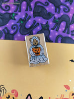 Vintage 1994 Hero Arts Fall Festive Teddy Trick-or-Treater D965 Wooden Block/Rubber Stamp