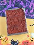 Vintage Rubber Stampede Halloween Haunted House A1462G Wooden Block/Rubber Stamp
