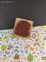 Vintage 1993 Hero Arts Floral Carousel Filly Horse F396 Wooden Block/Rubber Stamp