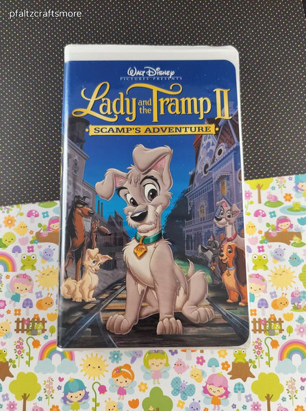 Vintage Walt Disney Presents, Lady and the Tramp II Scamp's Adventure Clamshell VHS Tape, Great Shape