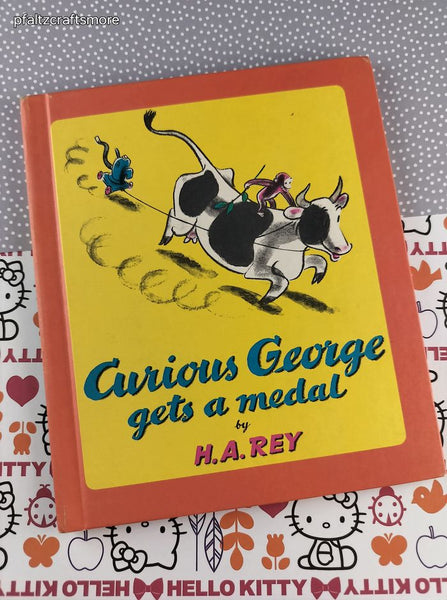 Vintage 1959 Curious George Gets a Medal by H.A. Rey Children's Choice Hardcover