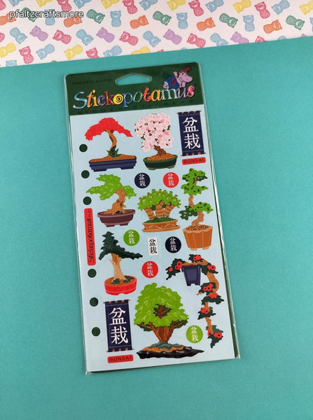 Vintage Stickopotamus Stickers, Japanese Bonsai, 1 Sheet New & Sealed