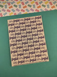Vintage Lisa Frank Purple Rainbow Outer Space Rockets Full Sticker Sheet #S122