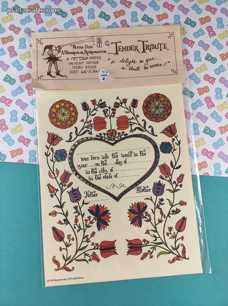 Vintage 1975 Stevenson Inc. Tender Tribute "Petite Size" Watercolor Reproduction Stationery NEW & SEALED