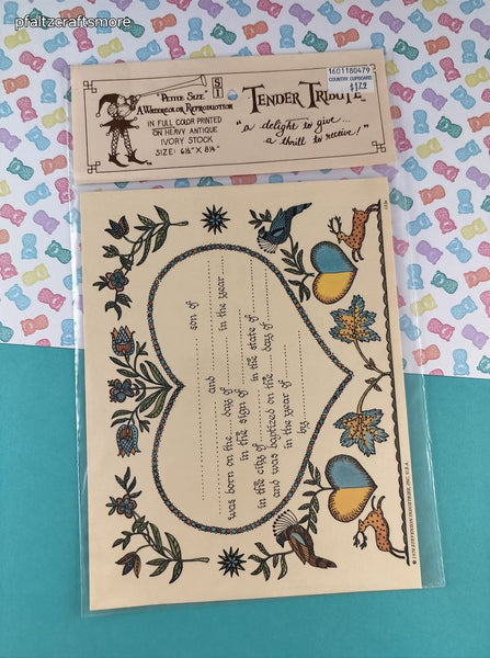 Vintage 1975 Stevenson Inc. Tender Tribute "Petite Size" Watercolor Reproduction Stationery NEW & SEALED