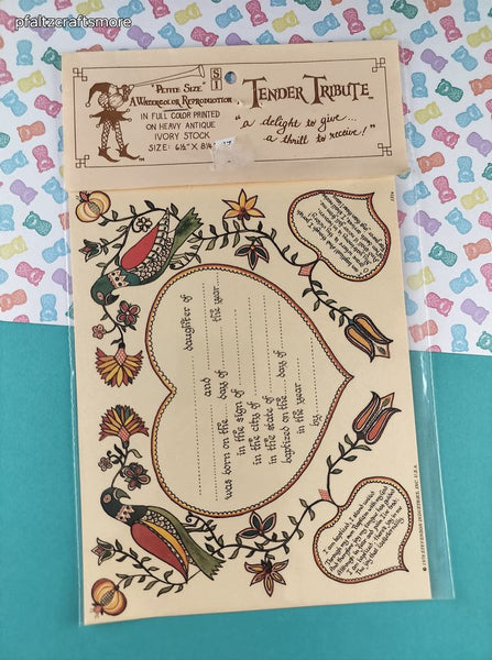 Vintage 1975 Stevenson Inc. Tender Tribute "Petite Size" Watercolor Reproduction Stationery NEW & SEALED