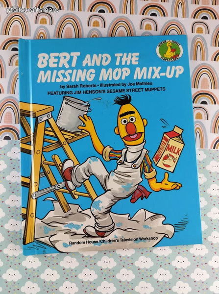 Vintage 1983 Bert and the Missing Mop Mix-Up Sesame Street Start-to-Read Hardcover