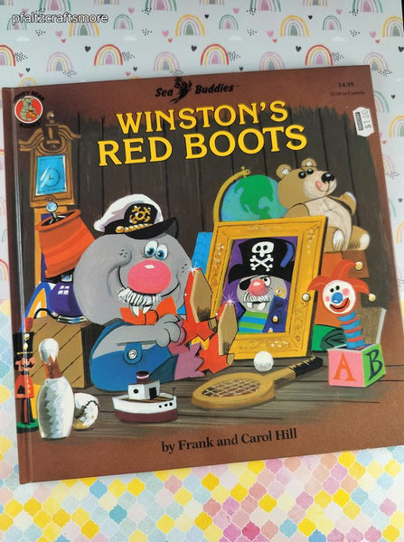 Vintage 1988 Sea Buddies: Winston's Red Boots Honey Bear Books Hardcover, Like New