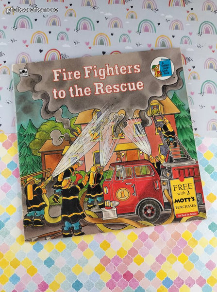 Vintage 1990 Fire Fighters to the Rescue Golden Look-Look Softcover