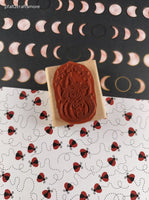 Vintage 2003 Stampin' Up Halloween Pumpkin & Witchy Kitty Cat Rubber Stamp Block