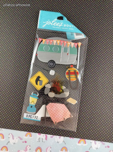 Jolee's Boutique Happy Camper Summer 3-Dimensional Sticker Pack, New/Sealed