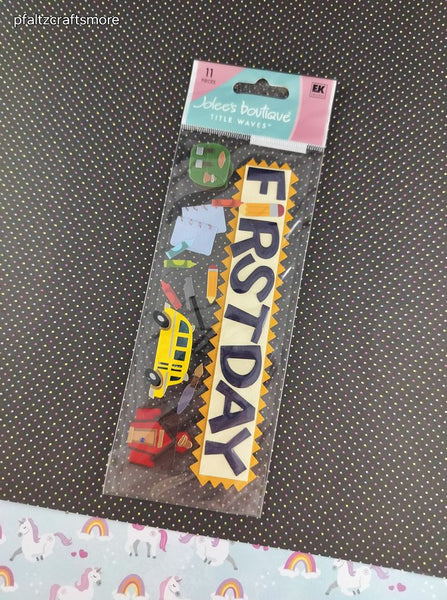 Jolee's Boutique First Day New School Year 3-Dimensional Sticker Pack, New/Sealed