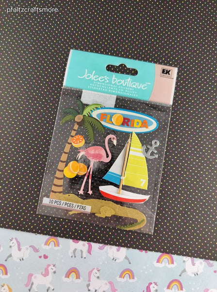 Jolee's Boutique Florida Summer Fun 3-Dimensional Sticker Pack, New/Sealed