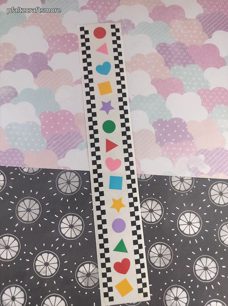 Vintage 1997 Mrs. Grossman's Design Lines Colorful Hearts Stars Borders Large Full Sticker Sheet, Unused