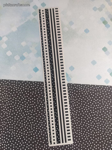 Vintage 1997 Mrs. Grossman's Design Lines Black White Stripes Dots Borders Large Full Sticker Sheet, Unused
