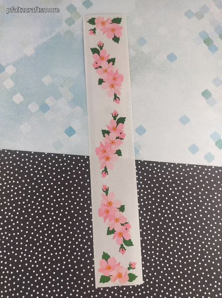 Vintage 1998 Mrs. Grossman's Design Lines Wild Roses Pink Borders Large Full Sticker Sheet, Unused