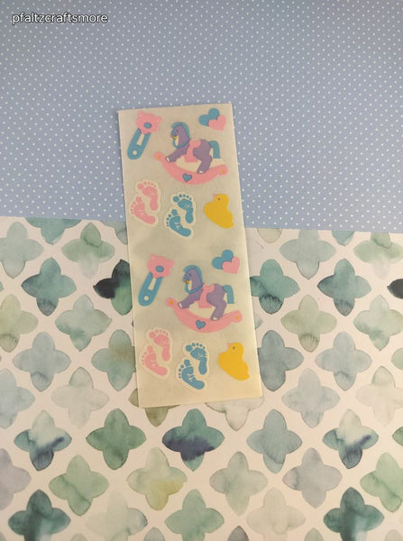 Vintage 1995 Creative Memories New Baby Colorful Full Sticker Sheet, Unused