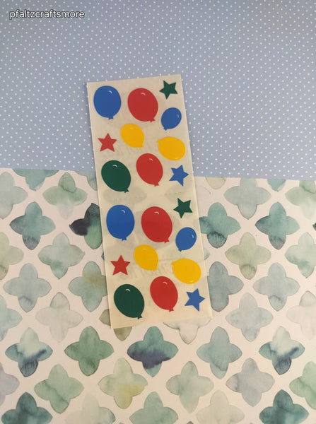 Vintage 1995 Creative Memories Balloons & Stars Colorful Full Sticker Sheet, Unused