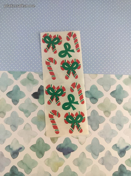 Vintage 1995 Creative Memories Christmas Candy Canes Full Sticker Sheet, Unused