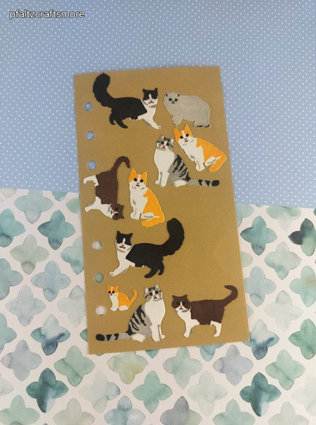 Vintage Stickopotamus "Kitty Cats" FUZZY Binder Partial Sticker Sheet